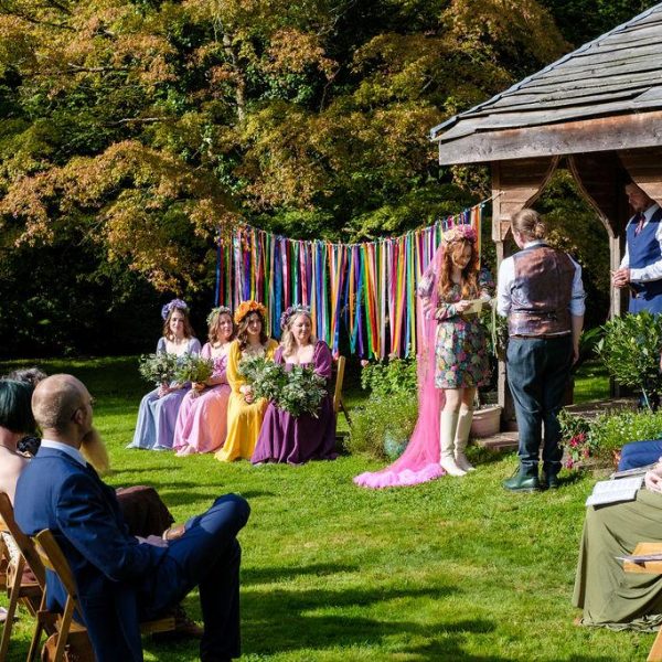 ribbon wedding ceremony Devon
