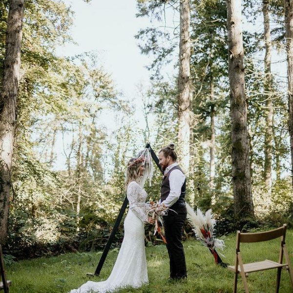 Tree lined wedding venue